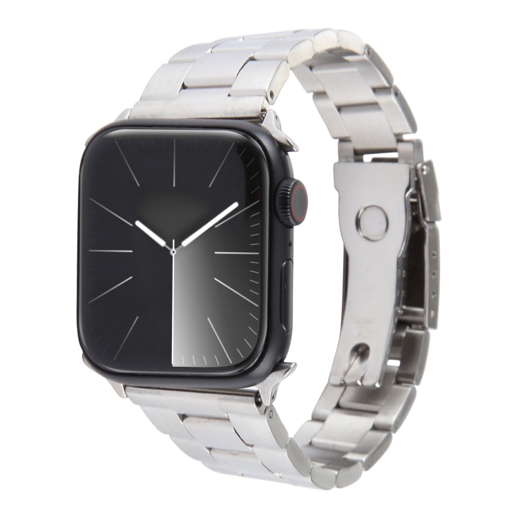 For Apple Watch SE 44mm Three-Bead Stainless Steel Watch Band(Silver) - free shipping - PMC TechLife - Order now!