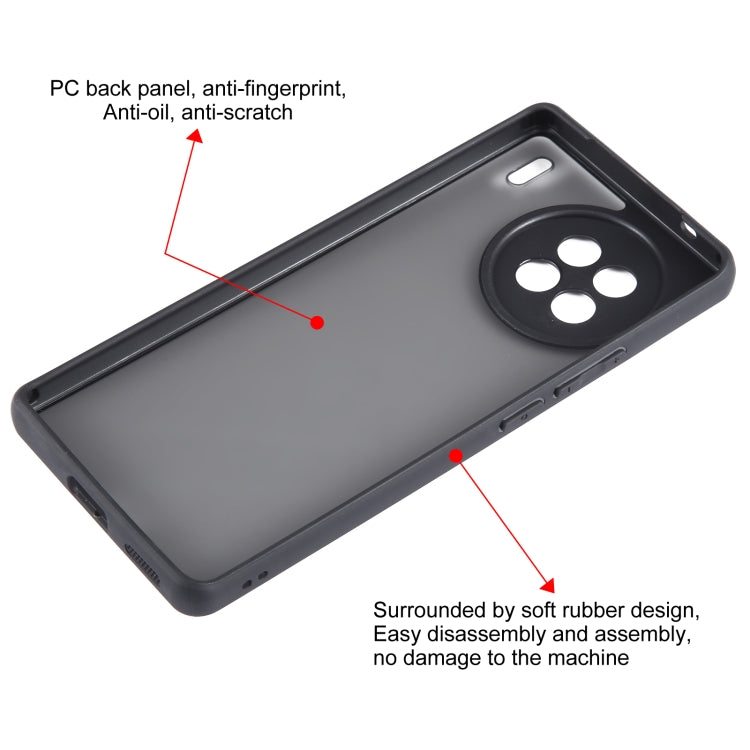 For vivo X90 Fine Pore Matte Black TPU + PC Phone Case - vivo Cases by PMC Jewellery | Online Shopping South Africa | PMC Jewellery | Buy Now Pay Later Mobicred