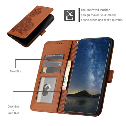 For Huawei Pura 70 Pro/70 Pro+ Datura Flower Embossed Flip Leather Phone Case(Brown) - Huawei Cases by PMC Jewellery | Online Shopping South Africa | PMC Jewellery | Buy Now Pay Later Mobicred