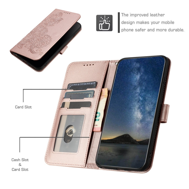 For Huawei Pura 70 Datura Flower Embossed Flip Leather Phone Case(Rose Gold) - Huawei Cases by PMC Jewellery | Online Shopping South Africa | PMC Jewellery | Buy Now Pay Later Mobicred