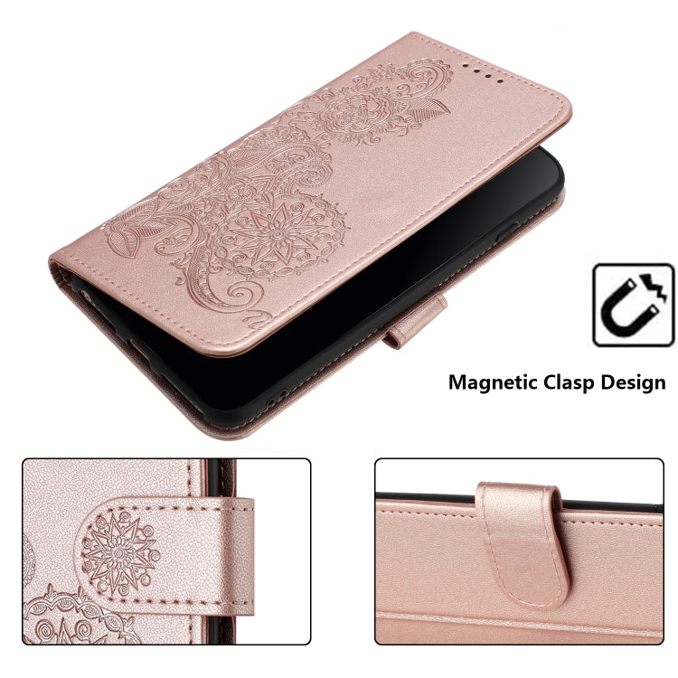 For Huawei Pura 70 Datura Flower Embossed Flip Leather Phone Case(Rose Gold) - Huawei Cases by PMC Jewellery | Online Shopping South Africa | PMC Jewellery | Buy Now Pay Later Mobicred