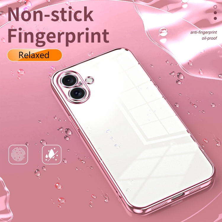 For iPhone 16 Plus Transparent Plating Fine Hole Phone Case(Silver) - iPhone 16 Plus Cases by PMC Jewellery | Online Shopping South Africa | PMC Jewellery | Buy Now Pay Later Mobicred