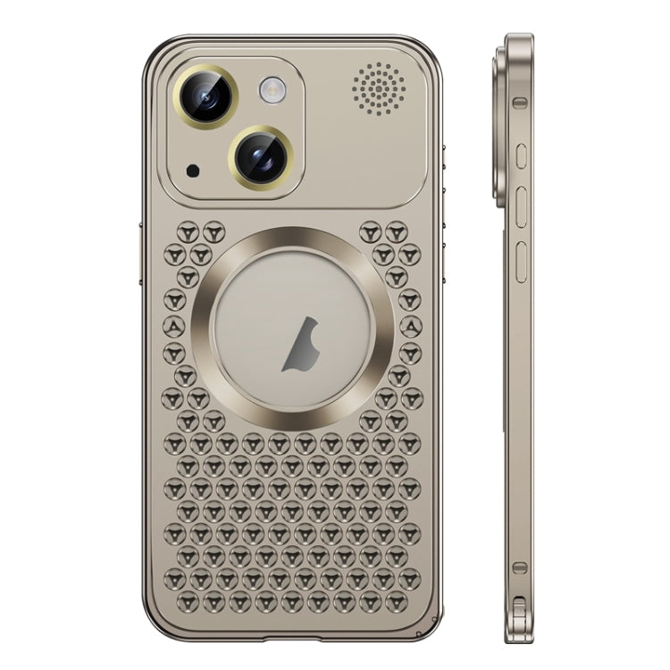 For iPhone 14 Spring Buckle MagSafe Magnetic Metal Aromatherapy Phone Case(Grey) - free shipping - PMc TechLife - Order now!