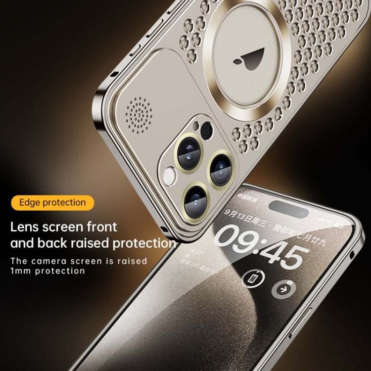 For iPhone 13 Pro Spring Buckle MagSafe Magnetic Metal Aromatherapy Phone Case(Blue) - iPhone 13 Pro Cases by PMC TechLife | Online Shopping South Africa | PMC TechLife | Buy Now Pay Later Mobicred