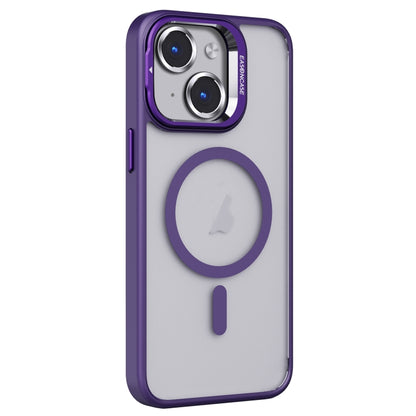 For iPhone 15 Plus Invisible Lens Holder PC + TPU Frosted MagSafe Phone Case(Purple) - iPhone 15 Plus Cases by PMC Jewellery | Online Shopping South Africa | PMC Jewellery