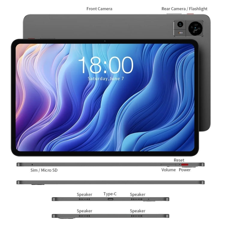 Teclast T60 4G LTE Tablet PC 12 inch, 8GB+256GB,  Android 14 Unisoc T616 Octa Core, Support Dual SIM - TECLAST by TECLAST | Online Shopping South Africa | PMC Jewellery | Buy Now Pay Later Mobicred