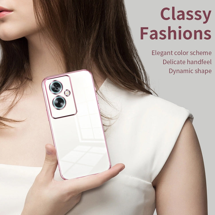 For OPPO A79 5G / A2 Transparent Plating Fine Hole Phone Case(Green) - OPPO Cases by PMC TechLife | Online Shopping South Africa | PMC TechLife | Buy Now Pay Later Mobicred