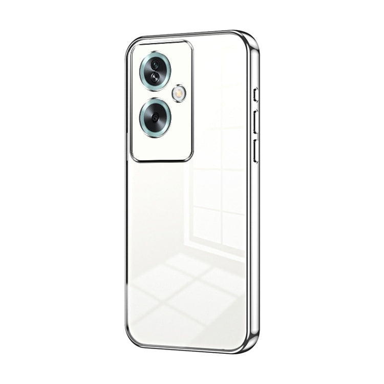 For OPPO A79 5G / A2 Transparent Plating Fine Hole Phone Case(Silver) - OPPO Cases by PMC Jewellery | Online Shopping South Africa | PMC Jewellery | Buy Now Pay Later Mobicred