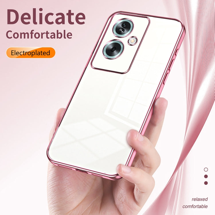 For OPPO A79 5G / A2 Transparent Plating Fine Hole Phone Case(Silver) - OPPO Cases by PMC TechLife | Online Shopping South Africa | PMC TechLife | Buy Now Pay Later Mobicred