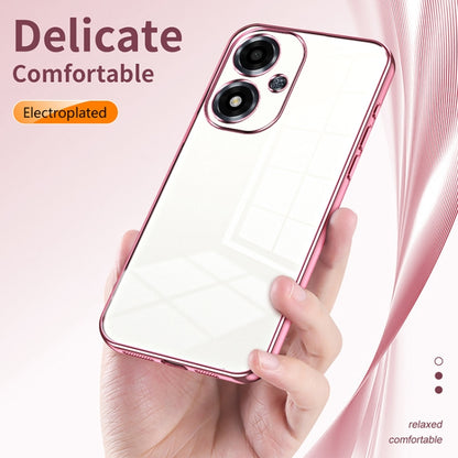 For OPPO A2m Transparent Plating Fine Hole Phone Case(Silver) - OPPO Cases by PMC Jewellery | Online Shopping South Africa | PMC Jewellery | Buy Now Pay Later Mobicred