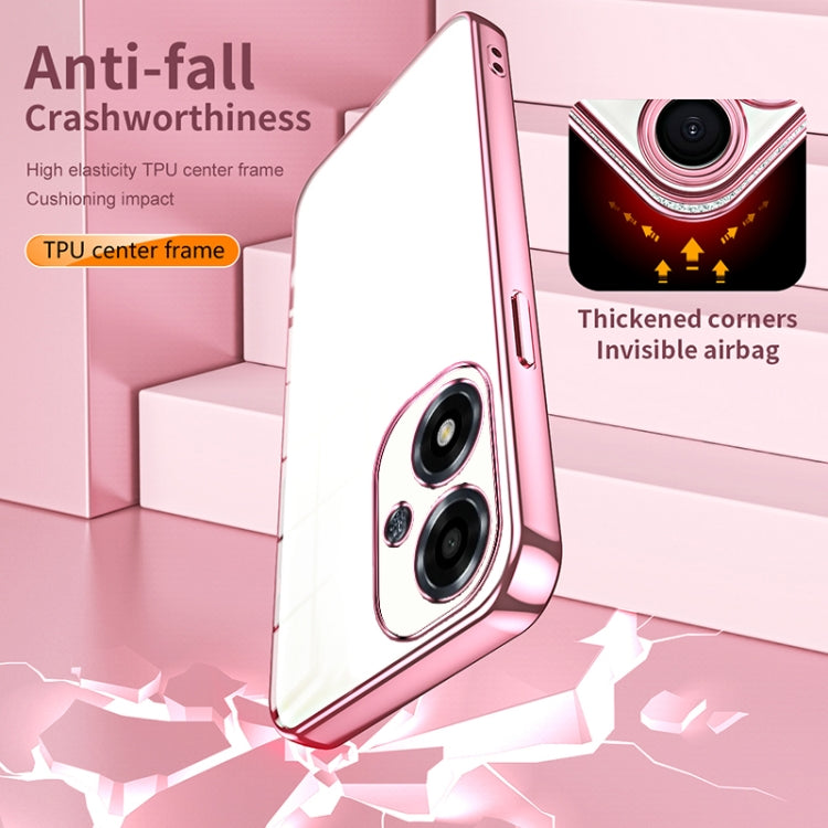 For OPPO A2m Transparent Plating Fine Hole Phone Case(Silver) - OPPO Cases by PMC TechLife | Online Shopping South Africa | PMC TechLife | Buy Now Pay Later Mobicred