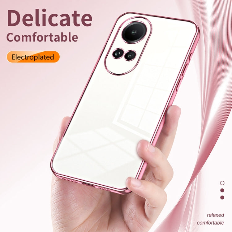For OPPO Reno10 5G/Reno10 Pro 5G Global Transparent Plating Fine Hole Phone Case(Transparent) - OPPO Cases by PMC Jewellery | Online Shopping South Africa | PMC Jewellery | Buy Now Pay Later Mobicred