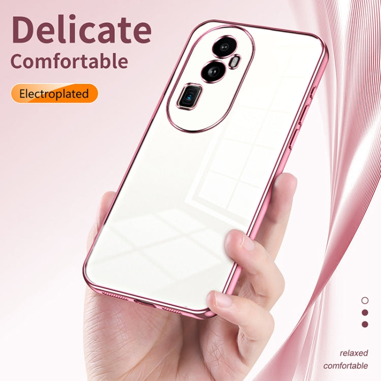 For OPPO Reno10 Pro+ Transparent Plating Fine Hole Phone Case(Purple) - OPPO Cases by PMC TechLife | Online Shopping South Africa | PMC TechLife | Buy Now Pay Later Mobicred