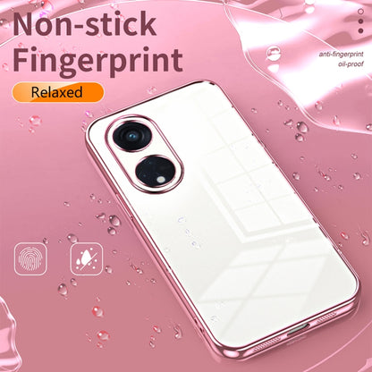 For OPPO Reno8 T 5G Transparent Plating Fine Hole Phone Case(Gold) - OPPO Cases by PMC Jewellery | Online Shopping South Africa | PMC Jewellery | Buy Now Pay Later Mobicred