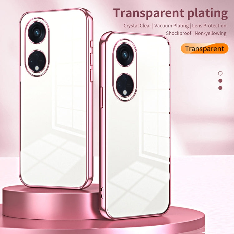 For OPPO Reno8 T 5G Transparent Plating Fine Hole Phone Case(Silver) - free shipping - PMC TechLife - Order now!