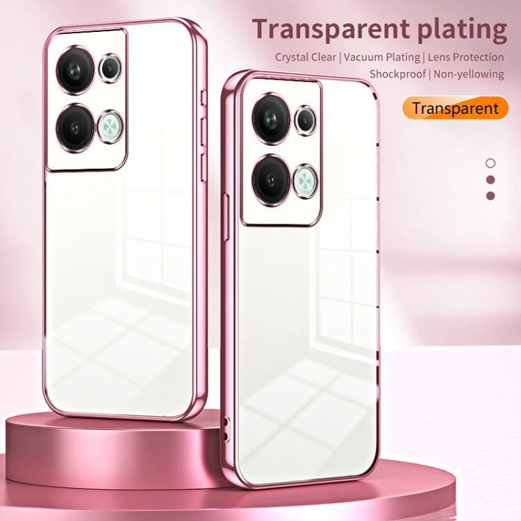 For OPPO Reno9 Pro+ Transparent Plating Fine Hole Phone Case(Purple) - OPPO Cases by PMC TechLife | Online Shopping South Africa | PMC TechLife | Buy Now Pay Later Mobicred