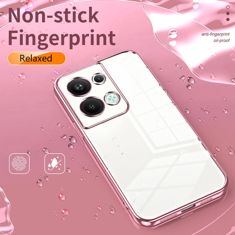 For OPPO Reno9 Pro+ Transparent Plating Fine Hole Phone Case(Gold) - OPPO Cases by PMC Jewellery | Online Shopping South Africa | PMC Jewellery | Buy Now Pay Later Mobicred