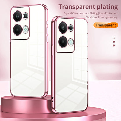 For OPPO Reno9 Pro+ Transparent Plating Fine Hole Phone Case(Silver) - OPPO Cases by PMC Jewellery | Online Shopping South Africa | PMC Jewellery | Buy Now Pay Later Mobicred