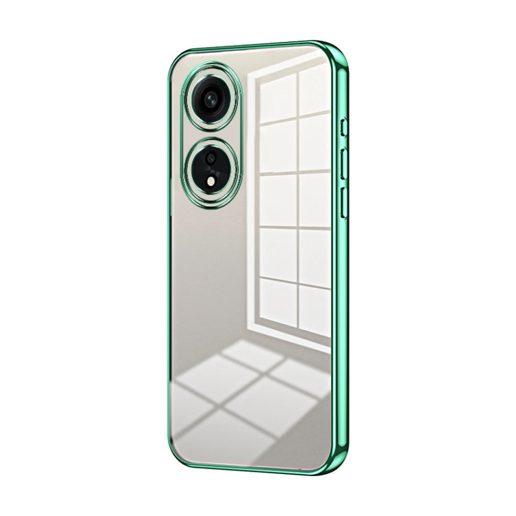 For OPPO A1 Pro Transparent Plating Fine Hole Phone Case(Green) - OPPO Cases by PMC TechLife | Online Shopping South Africa | PMC TechLife | Buy Now Pay Later Mobicred
