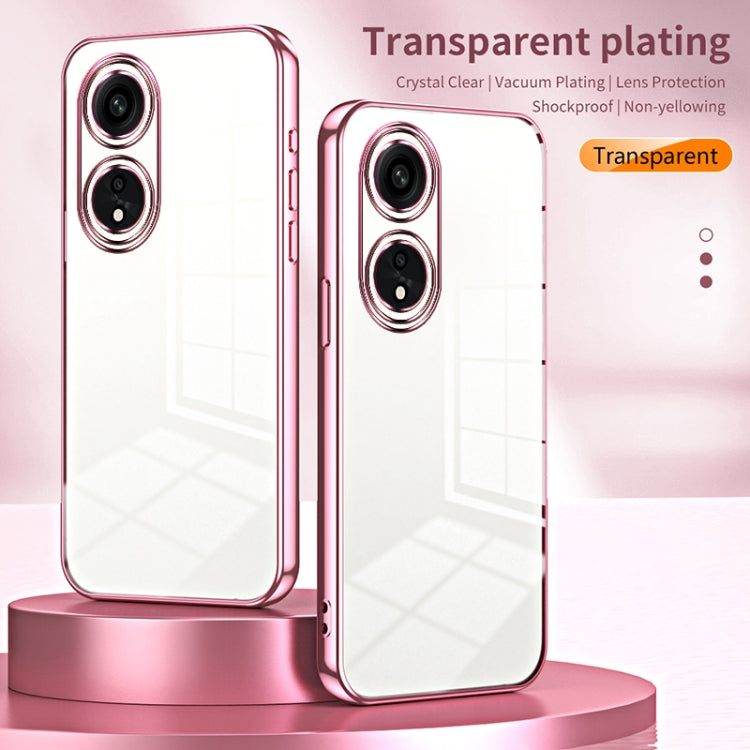 For OPPO A1 Pro Transparent Plating Fine Hole Phone Case(Black) - OPPO Cases by PMC TechLife | Online Shopping South Africa | PMC TechLife | Buy Now Pay Later Mobicred