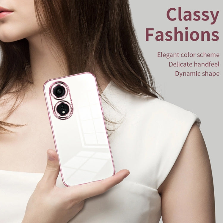 For OPPO A1 Pro Transparent Plating Fine Hole Phone Case(Black) - OPPO Cases by PMC TechLife | Online Shopping South Africa | PMC TechLife | Buy Now Pay Later Mobicred
