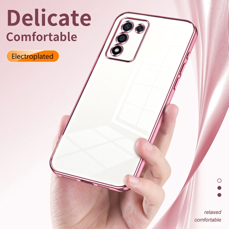 For OPPO K9s / K10 Energy Transparent Plating Fine Hole Phone Case(Blue) - OPPO Cases by PMC TechLife | Online Shopping South Africa | PMC TechLife | Buy Now Pay Later Mobicred