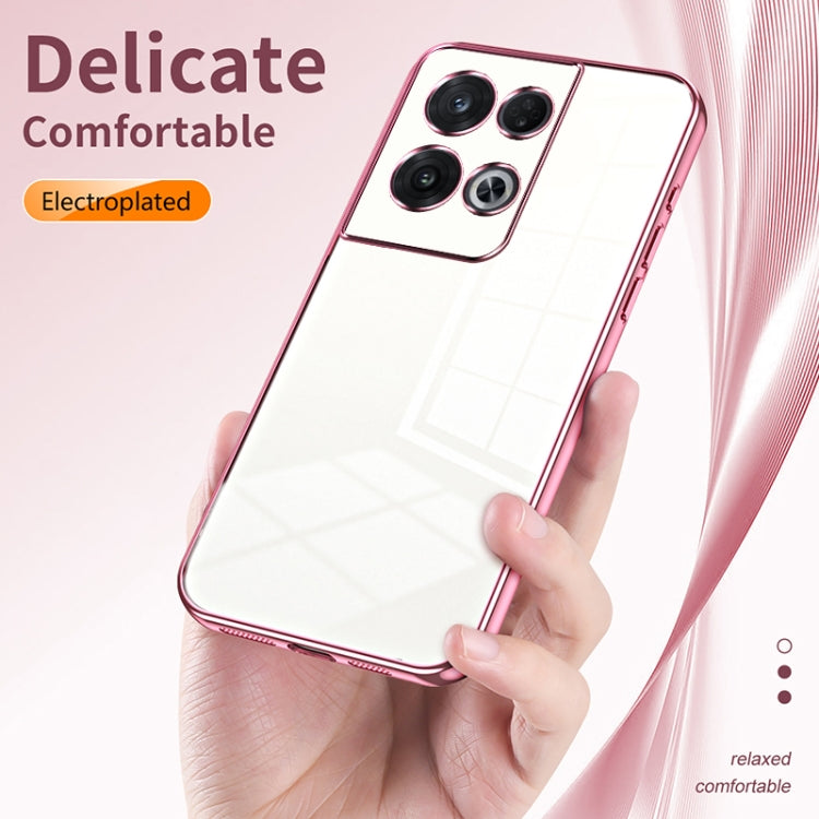 For OPPO Reno8 Pro Transparent Plating Fine Hole Phone Case(Transparent) - OPPO Cases by PMC TechLife | Online Shopping South Africa | PMC TechLife | Buy Now Pay Later Mobicred