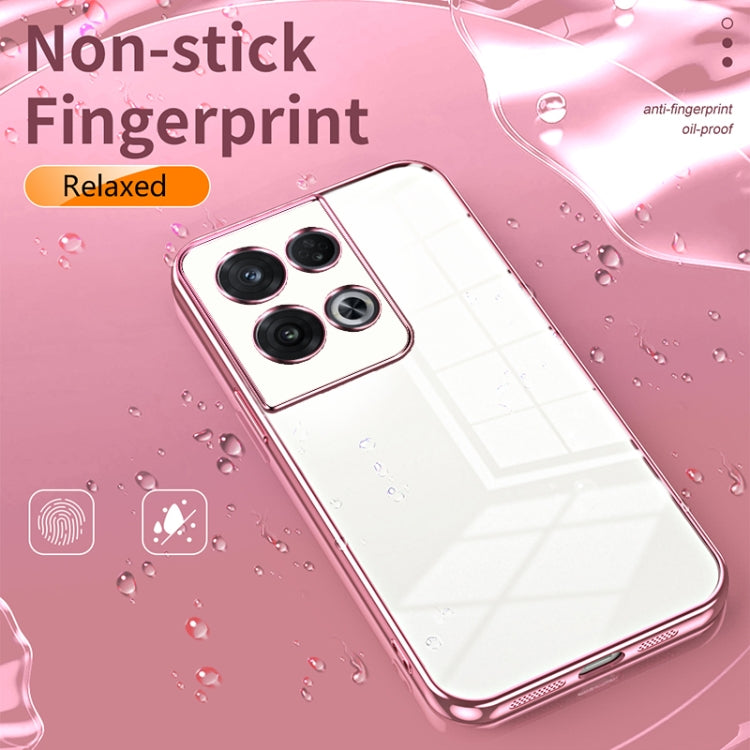 For OPPO Reno8 Pro Transparent Plating Fine Hole Phone Case(Black) - OPPO Cases by PMC TechLife | Online Shopping South Africa | PMC TechLife | Buy Now Pay Later Mobicred