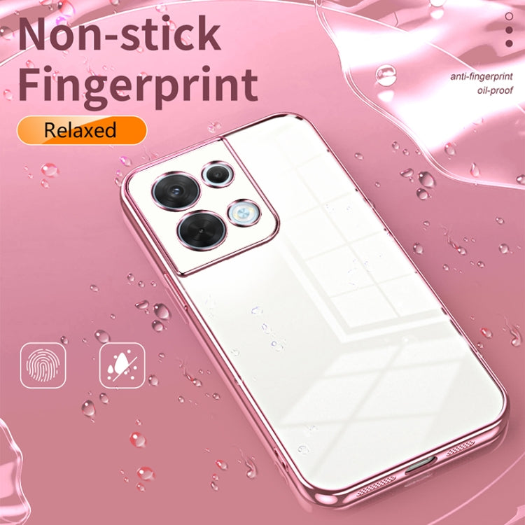 For OPPO Reno8 Transparent Plating Fine Hole Phone Case(Gold) - OPPO Cases by PMC TechLife | Online Shopping South Africa | PMC TechLife | Buy Now Pay Later Mobicred