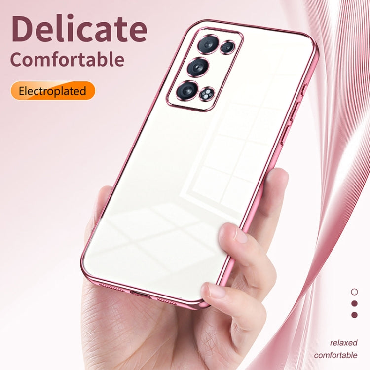 For OPPO Reno6 Pro+ Transparent Plating Fine Hole Phone Case(Purple) - OPPO Cases by PMC TechLife | Online Shopping South Africa | PMC TechLife | Buy Now Pay Later Mobicred
