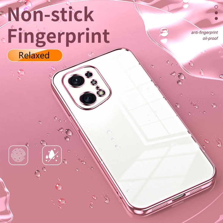 For OPPO Find X5 Pro Transparent Plating Fine Hole Phone Case(Gold) - OPPO Cases by PMC Jewellery | Online Shopping South Africa | PMC Jewellery | Buy Now Pay Later Mobicred