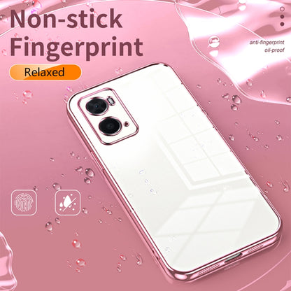 For OPPO A36 / A76 / A96 4G Global Transparent Plating Fine Hole Phone Case(Transparent) - OPPO Cases by PMC Jewellery | Online Shopping South Africa | PMC Jewellery | Buy Now Pay Later Mobicred