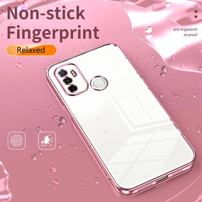 For OPPO A53 2020 / A32 / A11s  Transparent Plating Fine Hole Phone Case(Pink) - OPPO Cases by PMC Jewellery | Online Shopping South Africa | PMC Jewellery | Buy Now Pay Later Mobicred
