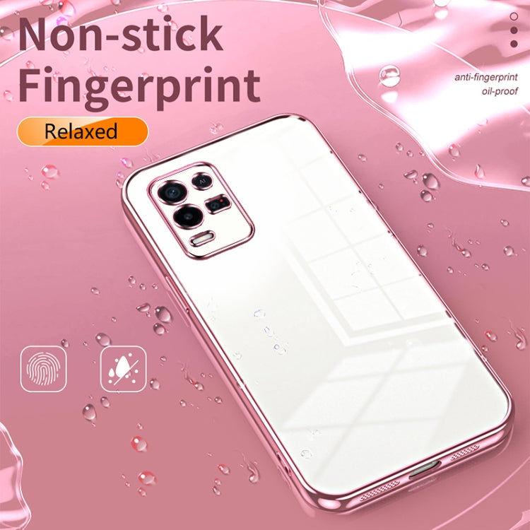 For OPPO K9x Transparent Plating Fine Hole Phone Case(Transparent) - OPPO Cases by PMC TechLife | Online Shopping South Africa | PMC TechLife | Buy Now Pay Later Mobicred