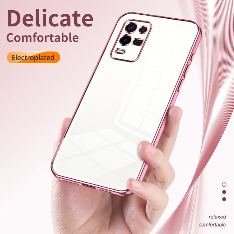 For OPPO K9x Transparent Plating Fine Hole Phone Case(Silver) - OPPO Cases by PMC Jewellery | Online Shopping South Africa | PMC Jewellery | Buy Now Pay Later Mobicred