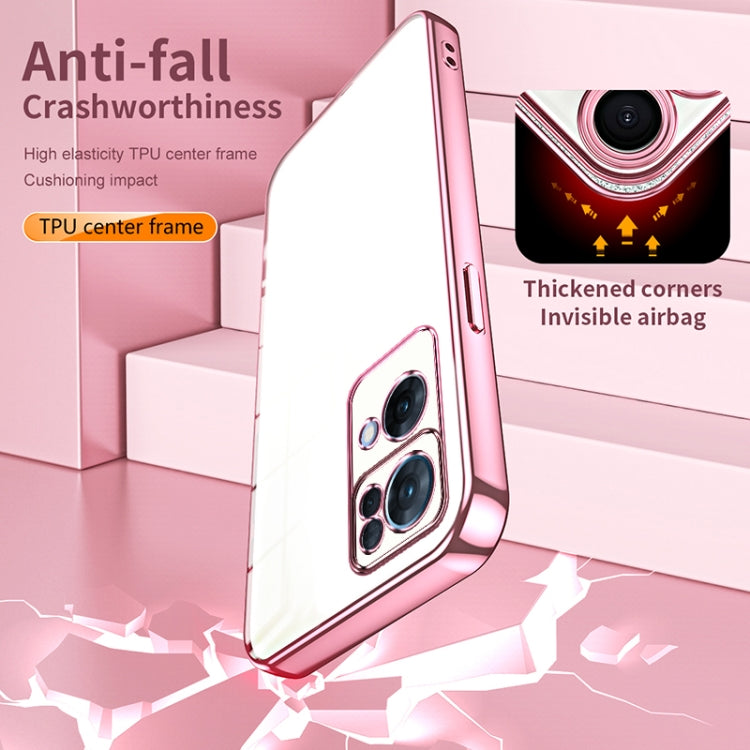 For OPPO Reno7 Pro Transparent Plating Fine Hole Phone Case(Green) - OPPO Cases by PMC TechLife | Online Shopping South Africa | PMC TechLife | Buy Now Pay Later Mobicred