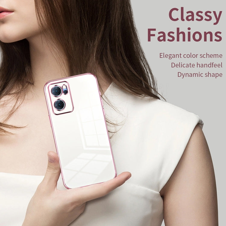 For OPPO Reno7 5G Transparent Plating Fine Hole Phone Case(Silver) - OPPO Cases by PMC TechLife | Online Shopping South Africa | PMC TechLife | Buy Now Pay Later Mobicred