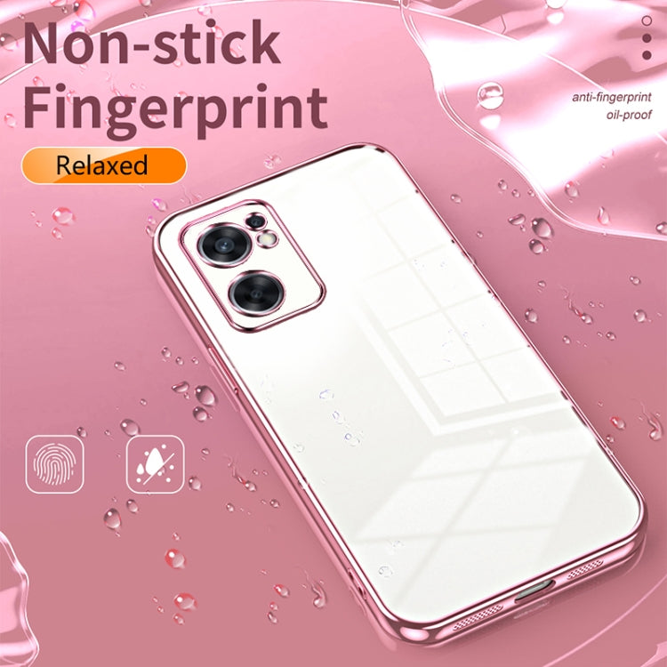 For OPPO Reno7 SE Transparent Plating Fine Hole Phone Case(Gold) - OPPO Cases by PMC Jewellery | Online Shopping South Africa | PMC Jewellery | Buy Now Pay Later Mobicred