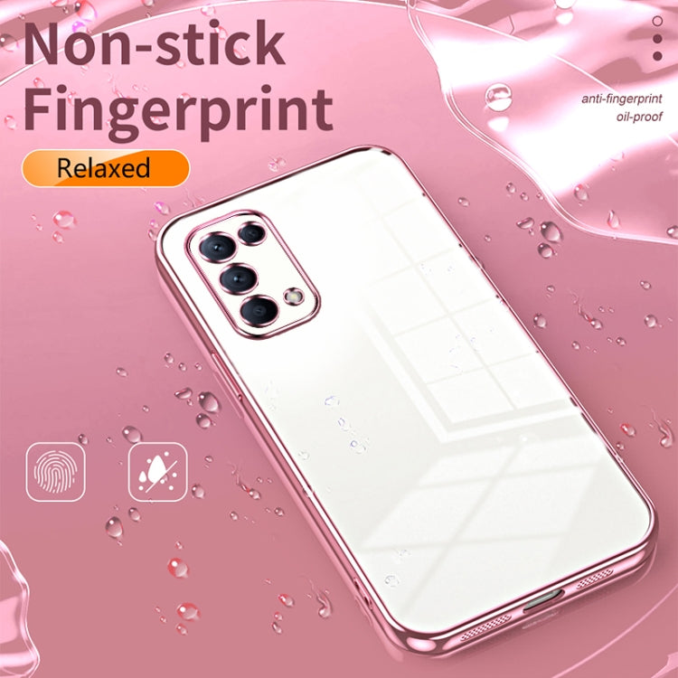 For OPPO Reno5 4G/5G / Reno5 K Transparent Plating Fine Hole Phone Case(Transparent) - OPPO Cases by PMC Jewellery | Online Shopping South Africa | PMC Jewellery | Buy Now Pay Later Mobicred