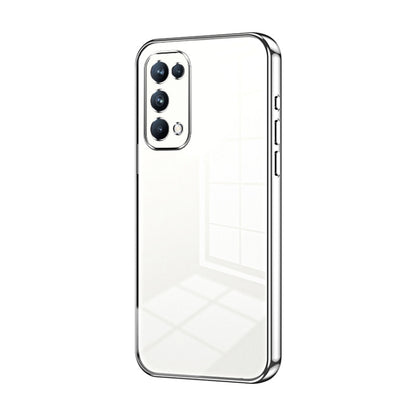 For OPPO Reno5 Pro Transparent Plating Fine Hole Phone Case(Silver) - OPPO Cases by PMC Jewellery | Online Shopping South Africa | PMC Jewellery | Buy Now Pay Later Mobicred