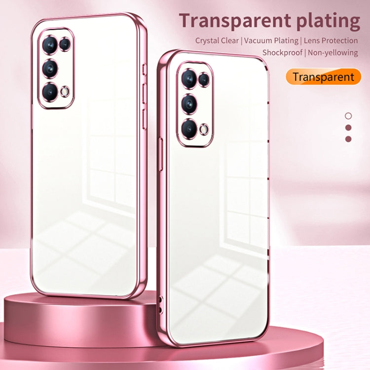 For OPPO Reno5 Pro Transparent Plating Fine Hole Phone Case(Silver) - OPPO Cases by PMC TechLife | Online Shopping South Africa | PMC TechLife | Buy Now Pay Later Mobicred