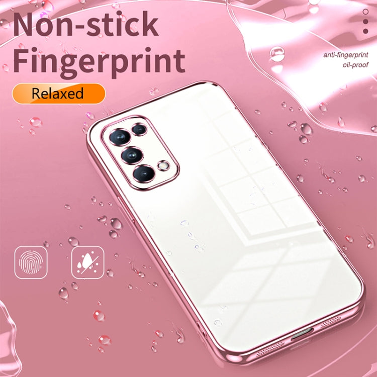 For OPPO Reno5 Pro Transparent Plating Fine Hole Phone Case(Silver) - OPPO Cases by PMC TechLife | Online Shopping South Africa | PMC TechLife | Buy Now Pay Later Mobicred