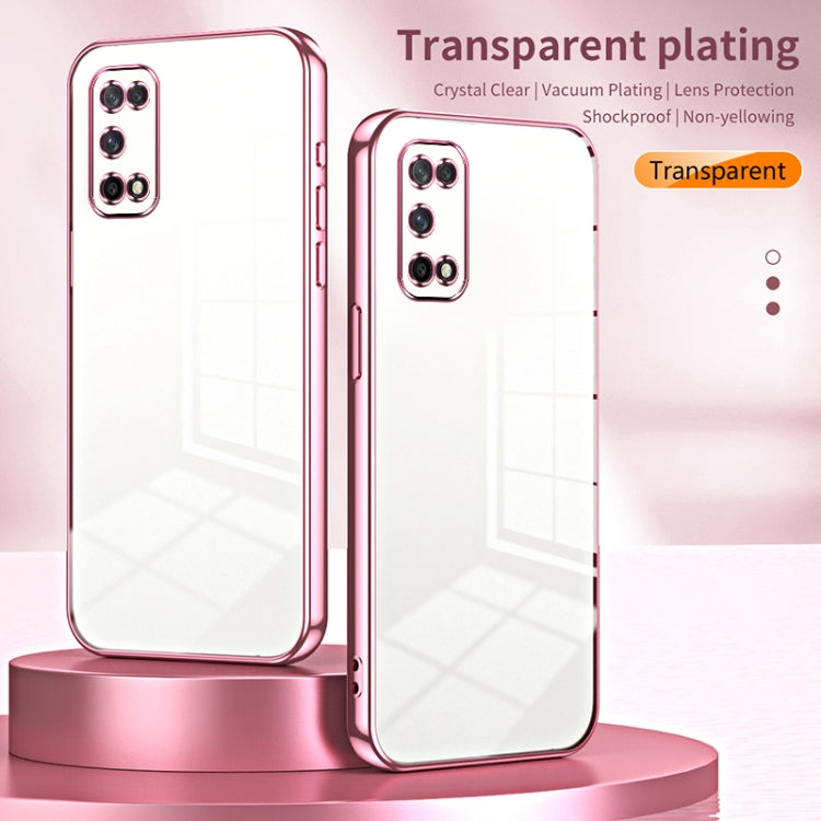 For OPPO K7x / Realme V5 5G Transparent Plating Fine Hole Phone Case(Silver) - OPPO Cases by PMC TechLife | Online Shopping South Africa | PMC TechLife | Buy Now Pay Later Mobicred