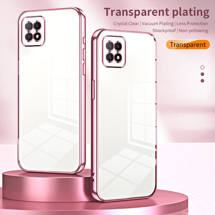 For OPPO A72 5G / A73 5G Transparent Plating Fine Hole Phone Case(Purple) - OPPO Cases by PMC Jewellery | Online Shopping South Africa | PMC Jewellery | Buy Now Pay Later Mobicred