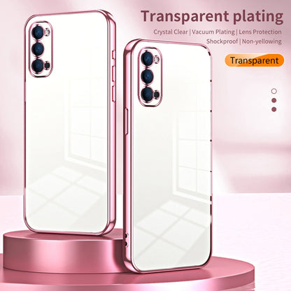 For OPPO Reno4 Transparent Plating Fine Hole Phone Case(Gold) - OPPO Cases by PMC Jewellery | Online Shopping South Africa | PMC Jewellery | Buy Now Pay Later Mobicred