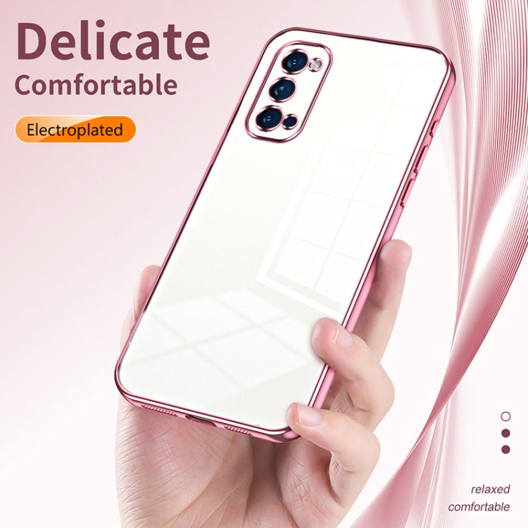 For OPPO Reno4 Pro Transparent Plating Fine Hole Phone Case(Silver) - OPPO Cases by PMC Jewellery | Online Shopping South Africa | PMC Jewellery | Buy Now Pay Later Mobicred