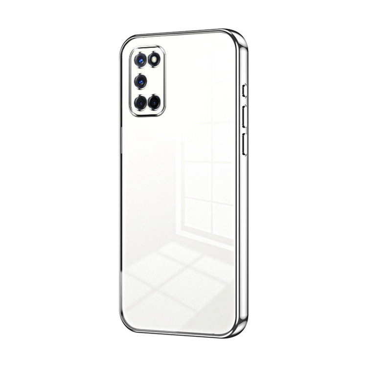 For OPPO A52 / A72 / A92 Transparent Plating Fine Hole Phone Case(Silver) - OPPO Cases by PMC Jewellery | Online Shopping South Africa | PMC Jewellery | Buy Now Pay Later Mobicred