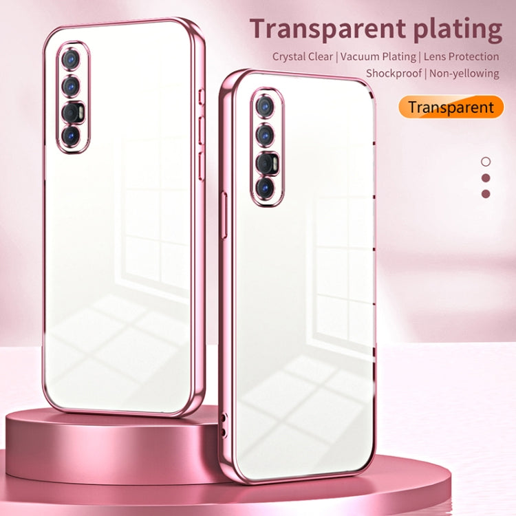 For OPPO Reno3 Pro Transparent Plating Fine Hole Phone Case(Gold) - OPPO Cases by PMC Jewellery | Online Shopping South Africa | PMC Jewellery | Buy Now Pay Later Mobicred