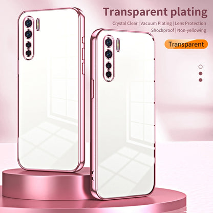 For OPPO A91 Transparent Plating Fine Hole Phone Case(Black) - OPPO Cases by PMC Jewellery | Online Shopping South Africa | PMC Jewellery | Buy Now Pay Later Mobicred