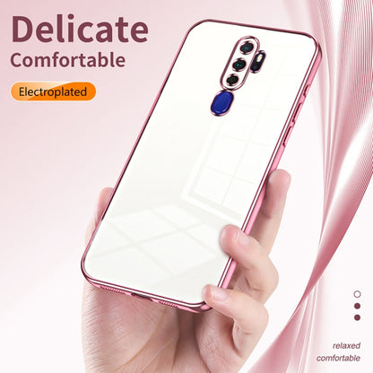 For OPPO A11x / A9 2020 Transparent Plating Fine Hole Phone Case(Purple) - OPPO Cases by PMC Jewellery | Online Shopping South Africa | PMC Jewellery | Buy Now Pay Later Mobicred